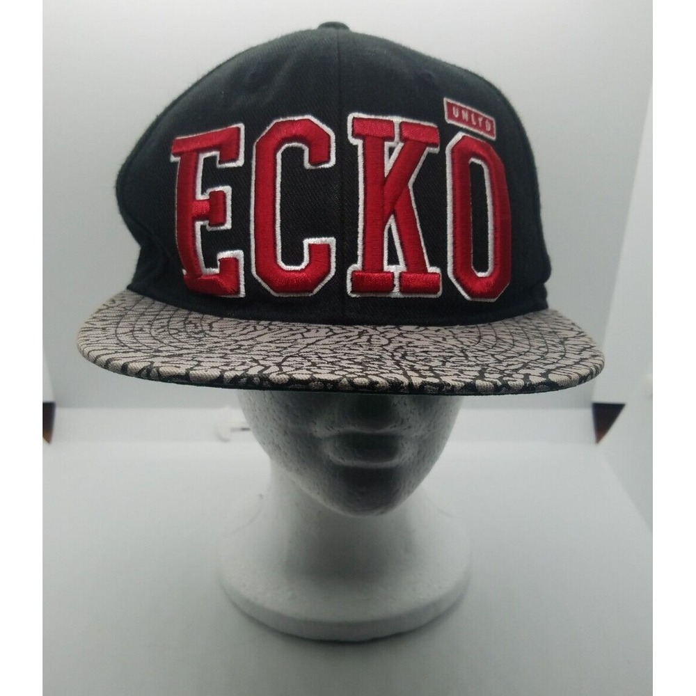 Ecko Unltd Hat Mens One Size Rhino Black Red Logo Embroidered Cap Snap Back Rim
